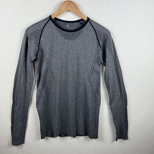 Spiritual Gangster Shirt Gray Long Sleeve Tee Knit Seamless Medium Large